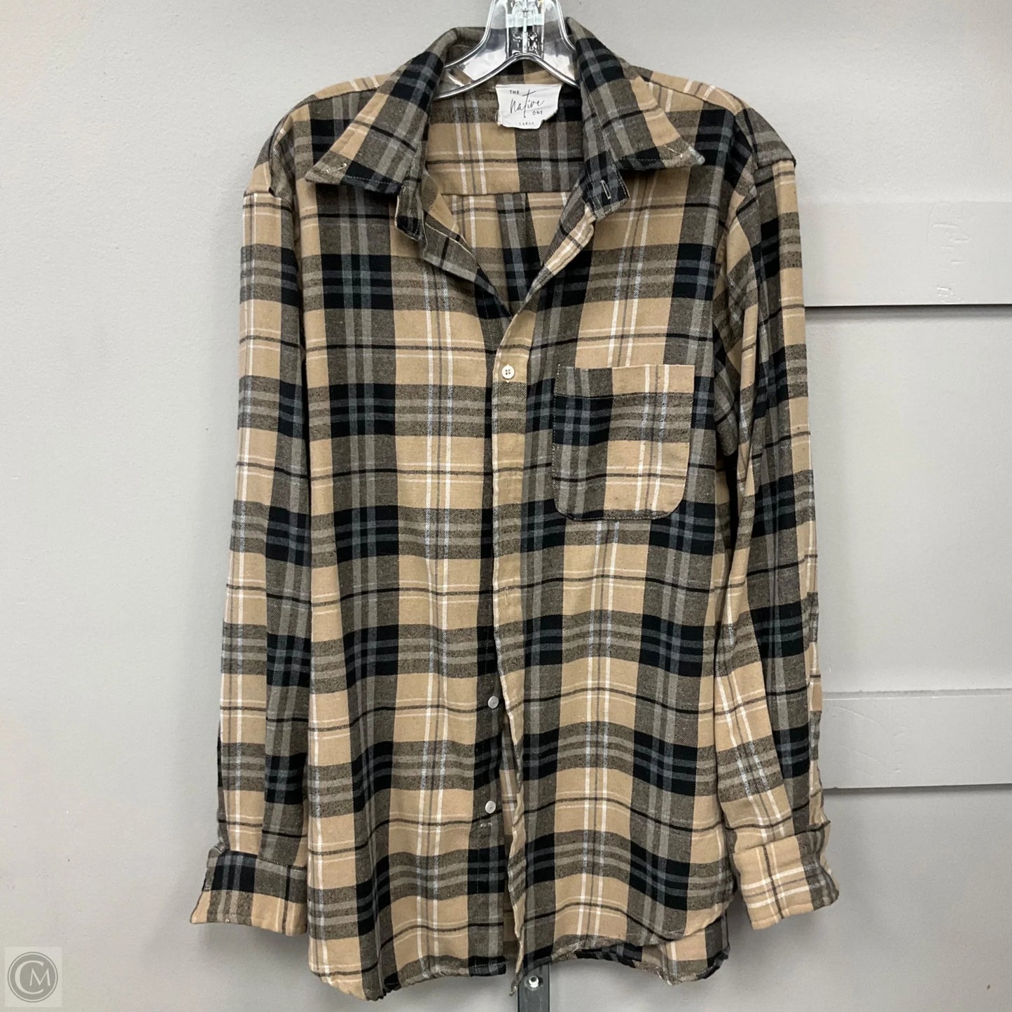 Top Long Sleeve By The Native One In Plaid Pattern, Size: L