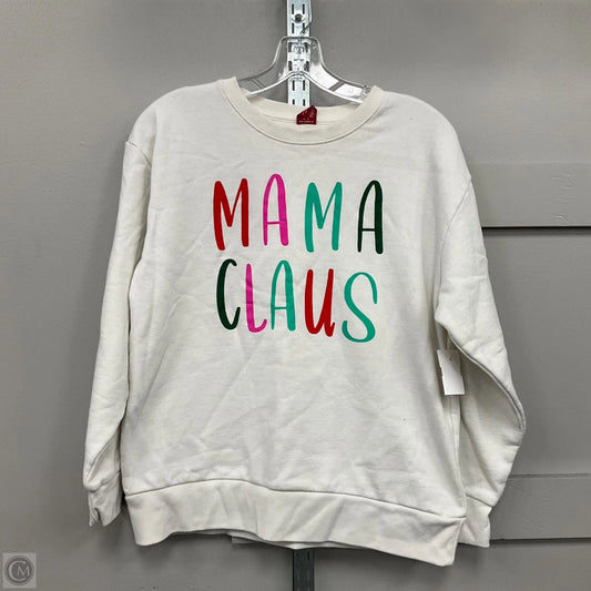 Sweatshirt Collar By Clothes Mentor In White, Size: S