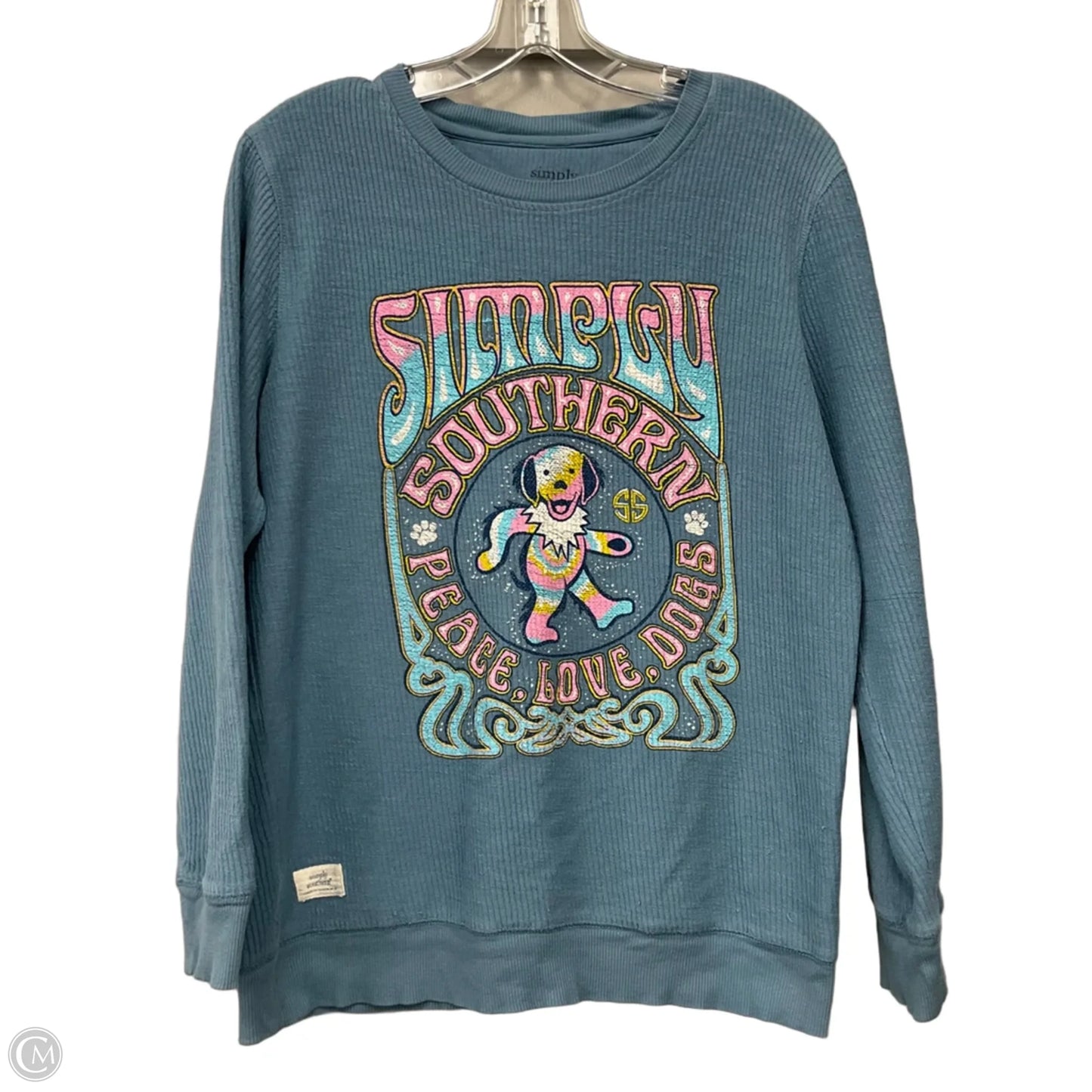 Top Long Sleeve By Simply Southern In Blue, Size: S