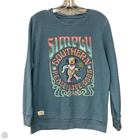Top Long Sleeve By Simply Southern In Blue, Size: S