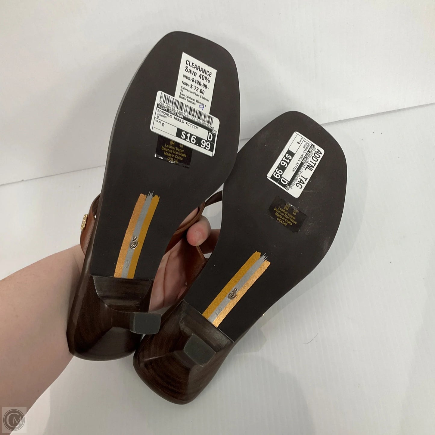 Sandals Heels Kitten By Sam Edelman In Brown, Size: 9