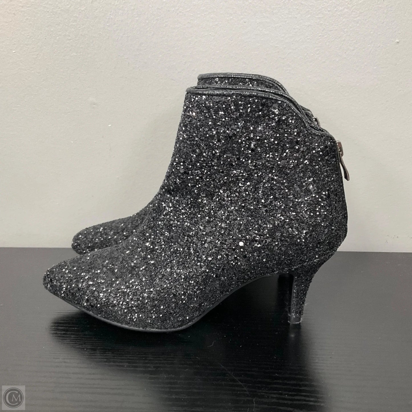 Boots Ankle Heels In Black, Size: 6