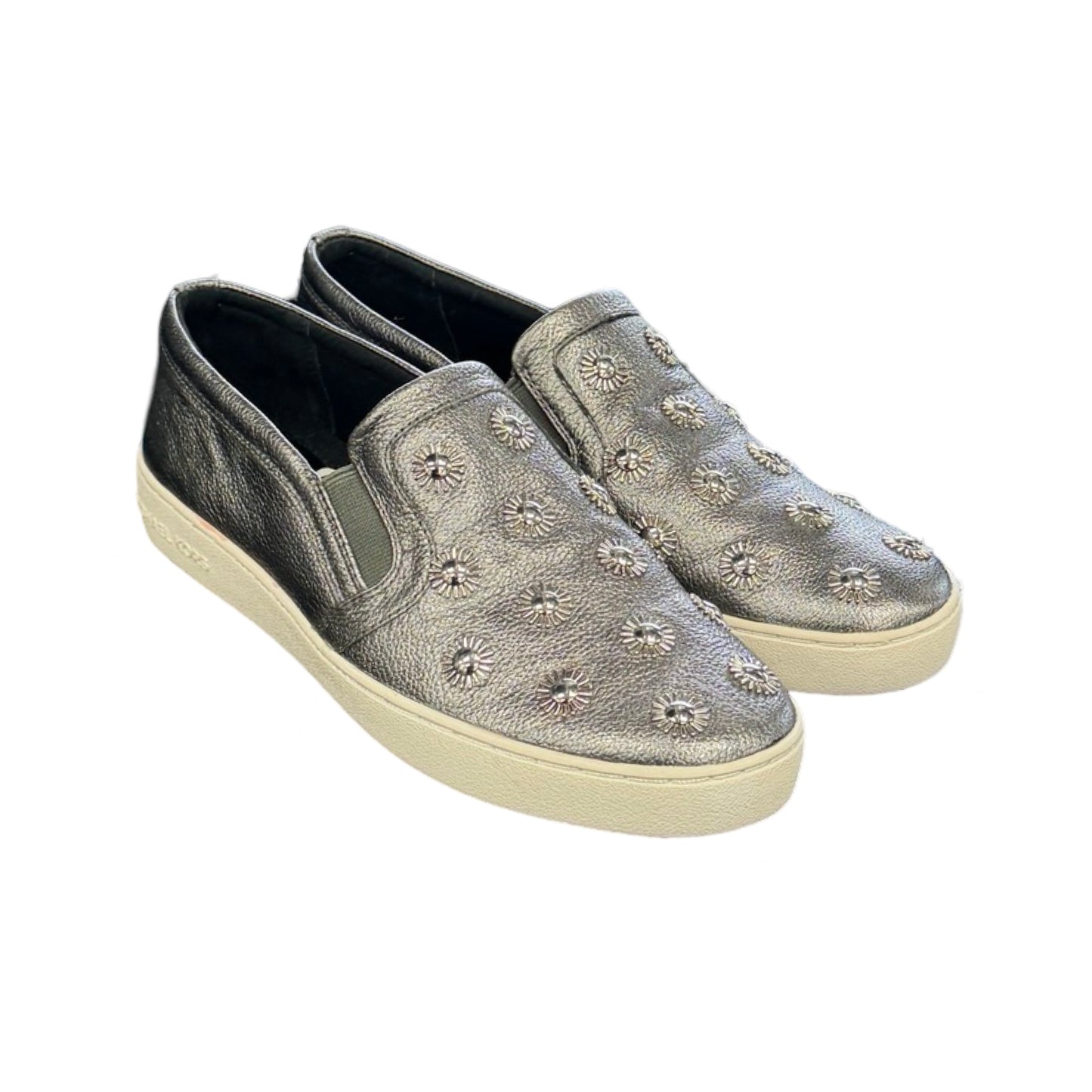 Shoes Sneakers By Michael Kors In Silver & White, Size: 6.5