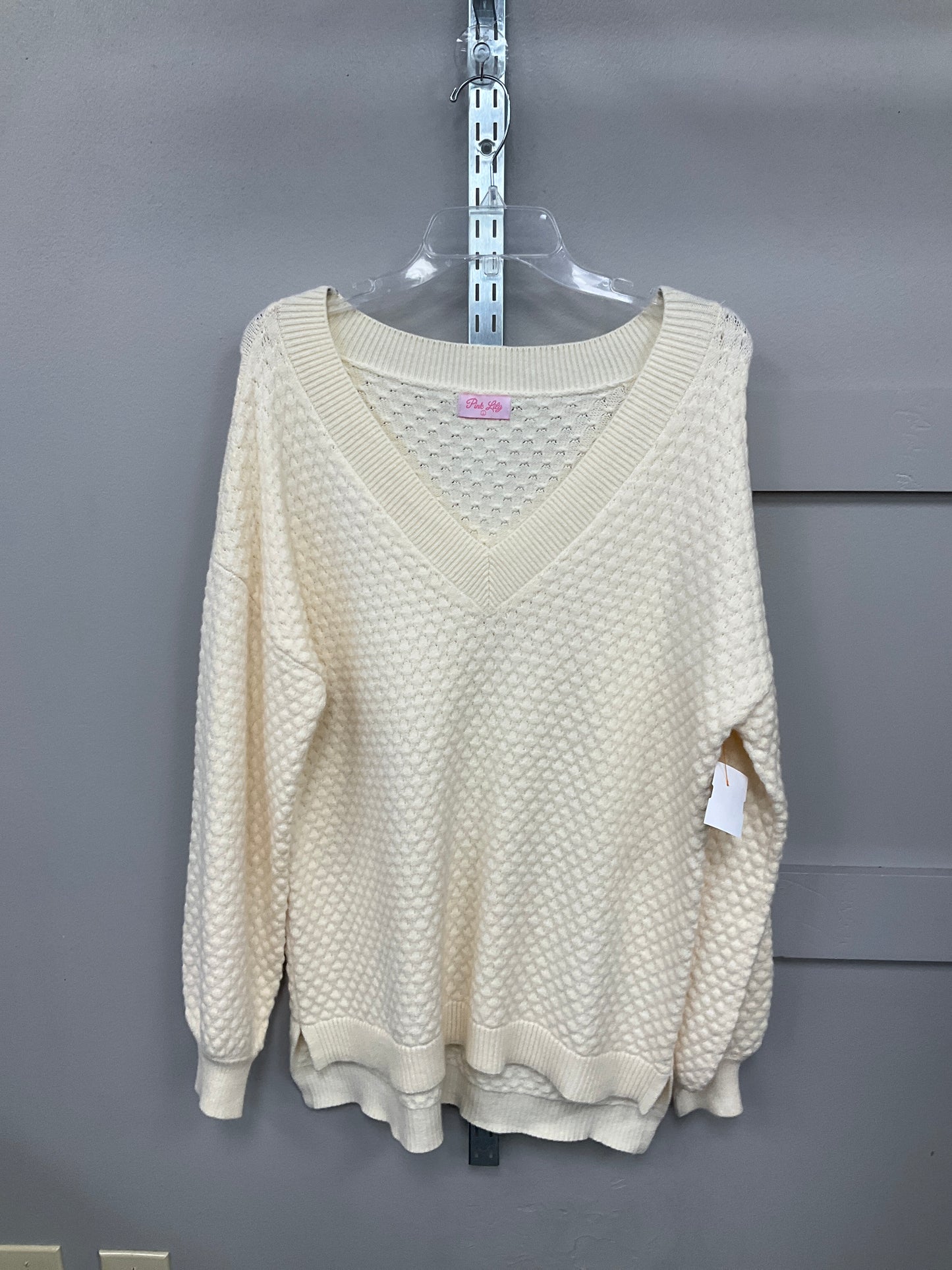 Sweater By Pink Lily In Cream, Size: L