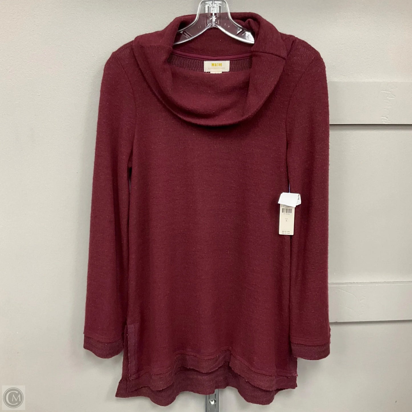 Tunic Long Sleeve By Anthropologie In Maroon, Size: S