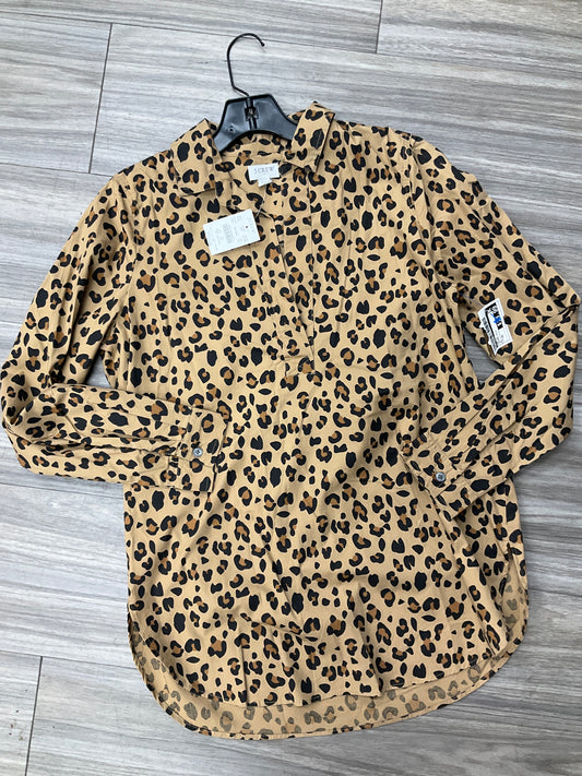 Top Long Sleeve By J. Crew In Leopard Print, Size: Xs