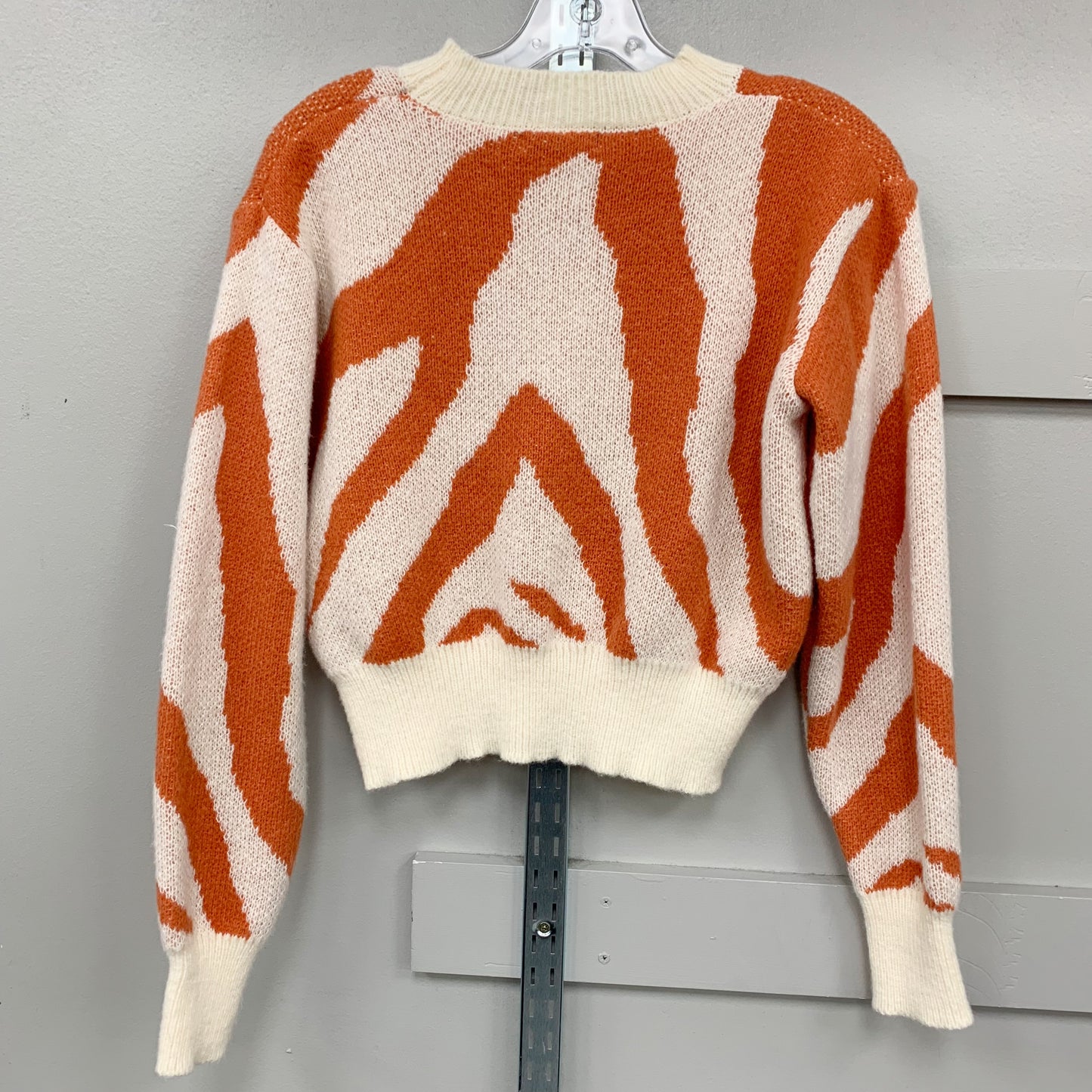 Sweater By Shein In Orange & Cream, Size: S