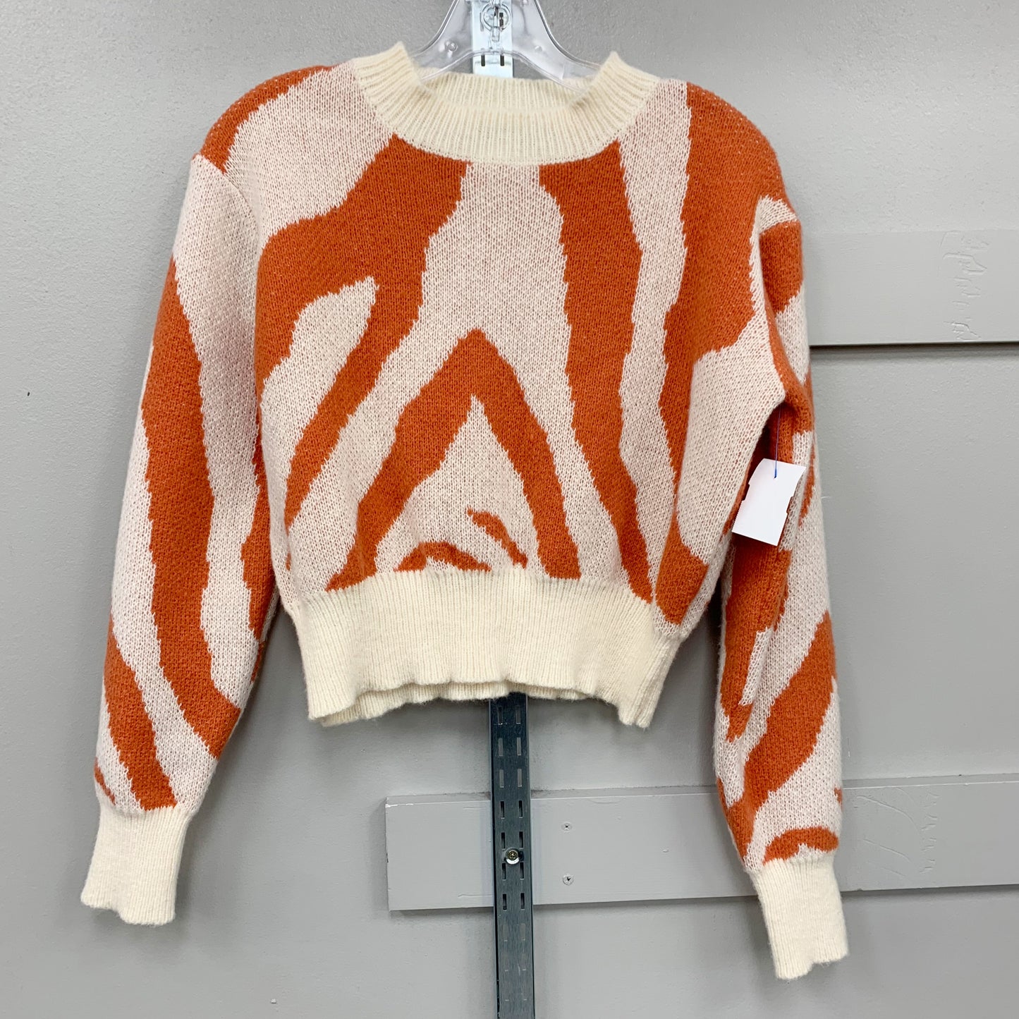 Sweater By Shein In Orange & Cream, Size: S