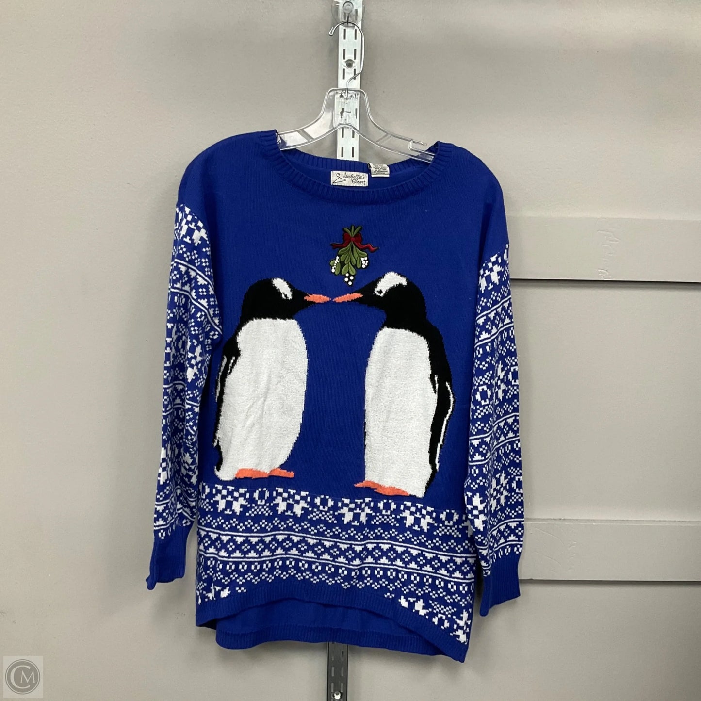 Sweater By Clothes Mentor In Blue & White, Size: Xl