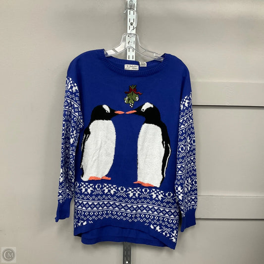 Sweater By Clothes Mentor In Blue & White, Size: Xl