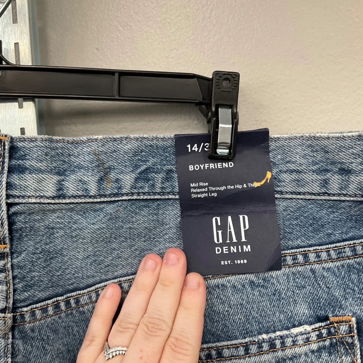 Jeans Boyfriend By Gap In Blue Denim, Size: 14