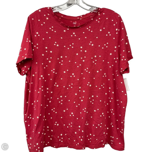 Top Short Sleeve Basic By Dip In Red, Size: 1x