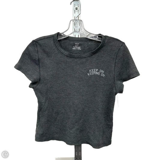 Top Short Sleeve By Aerie In Grey, Size: M