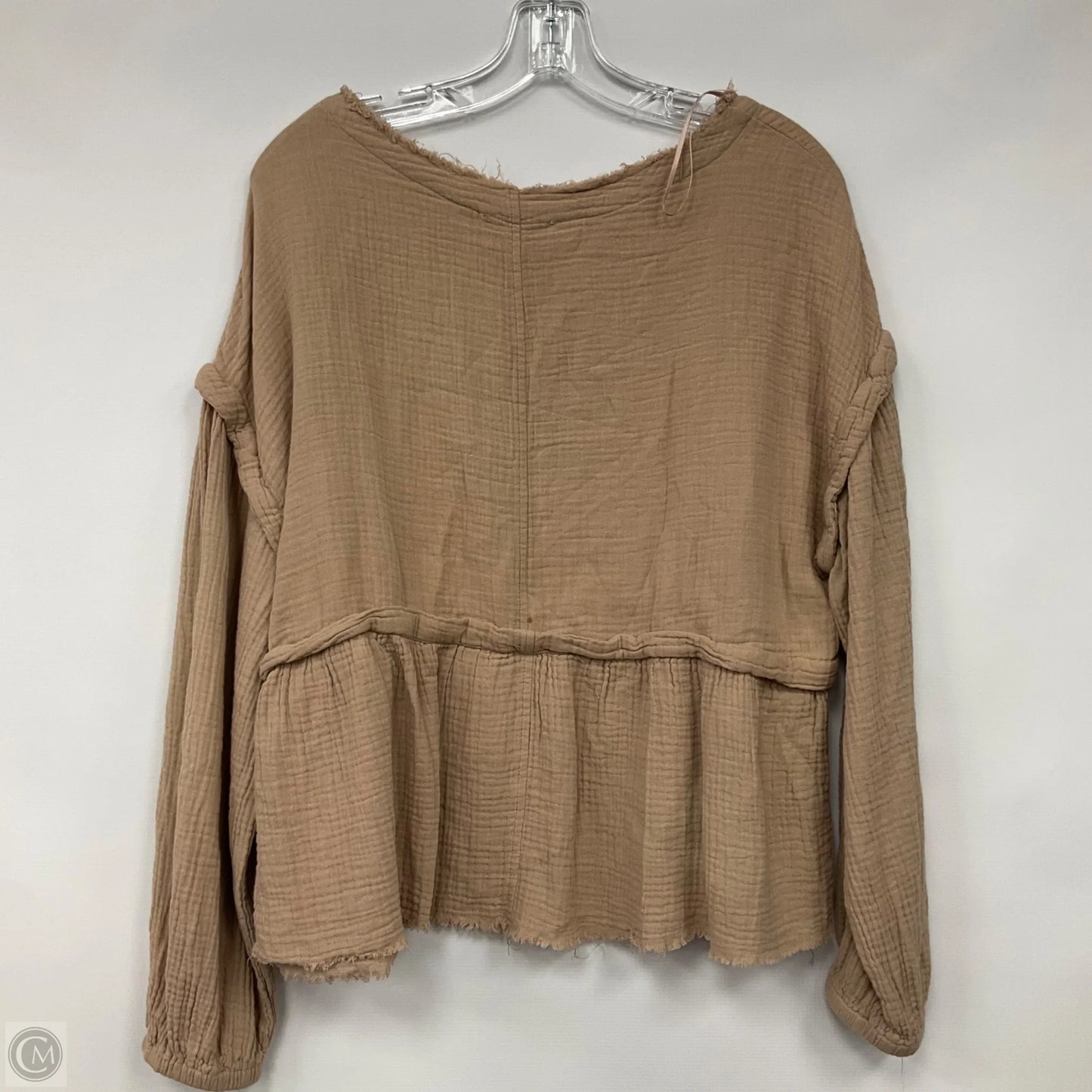 Top Long Sleeve By New In In Brown, Size: L