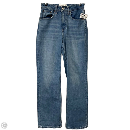 Jeans Straight By Abercrombie And Fitch In Blue Denim, Size: 0
