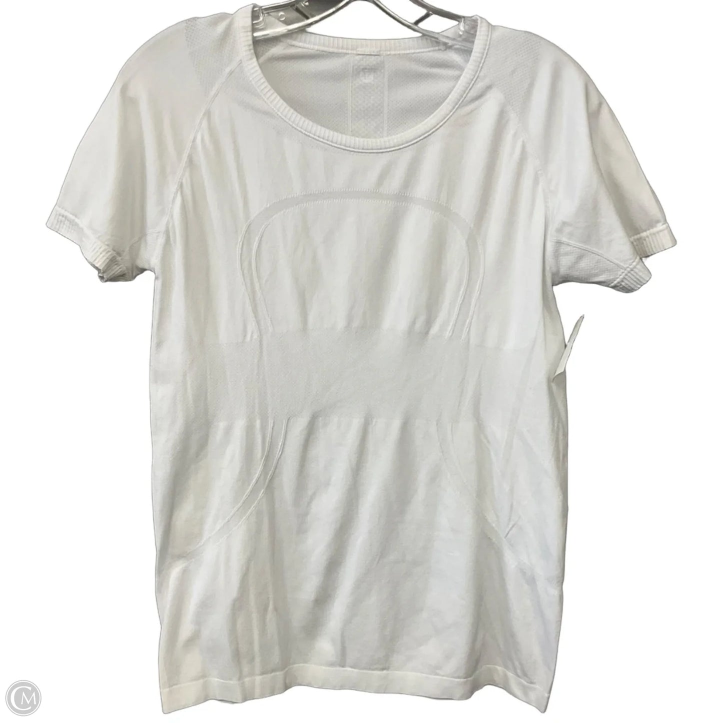 Athletic Top Short Sleeve By Lululemon In White, Size: M