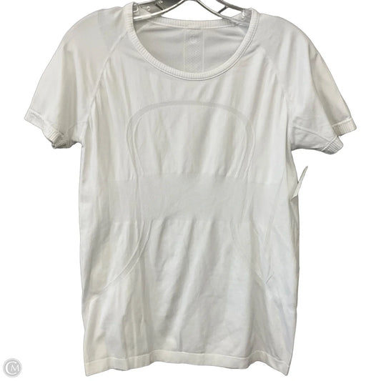 Athletic Top Short Sleeve By Lululemon In White, Size: M