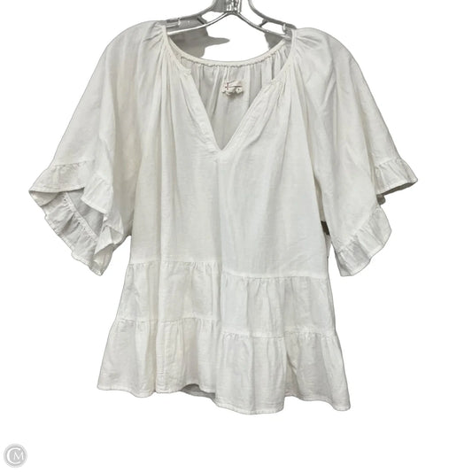 Top Short Sleeve Basic By Anthropologie In White, Size: M