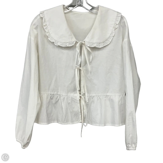 Top Long Sleeve By Clothes Mentor In White, Size: S
