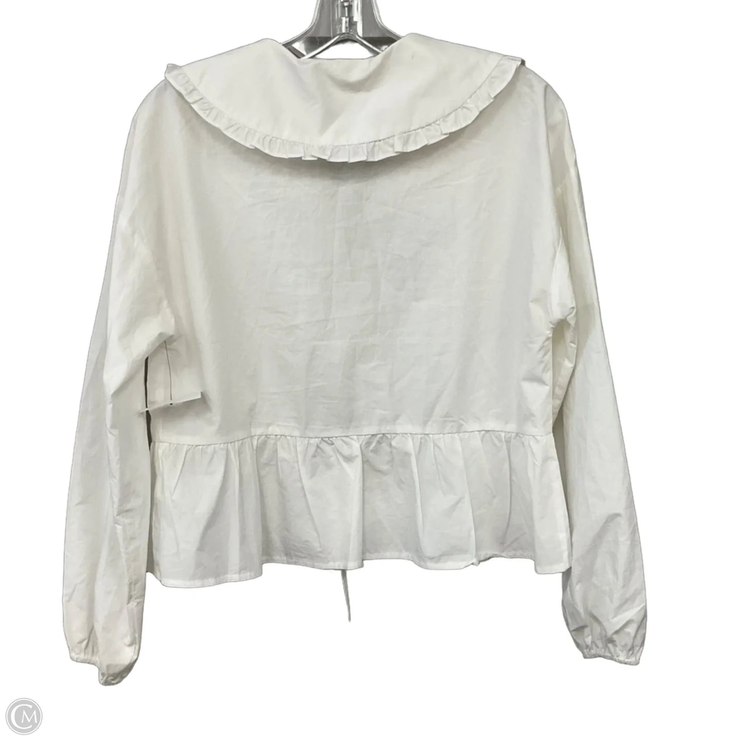Top Long Sleeve By Clothes Mentor In White, Size: S