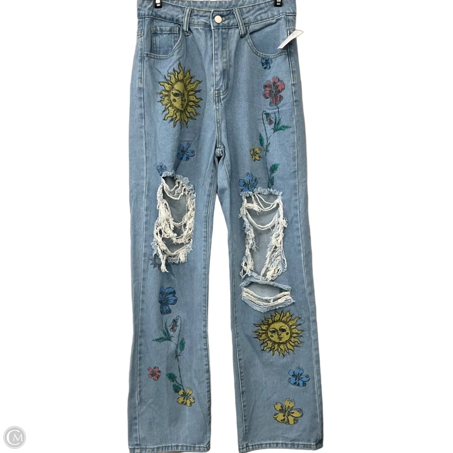 Jeans Straight By Shein In Blue Denim, Size: S