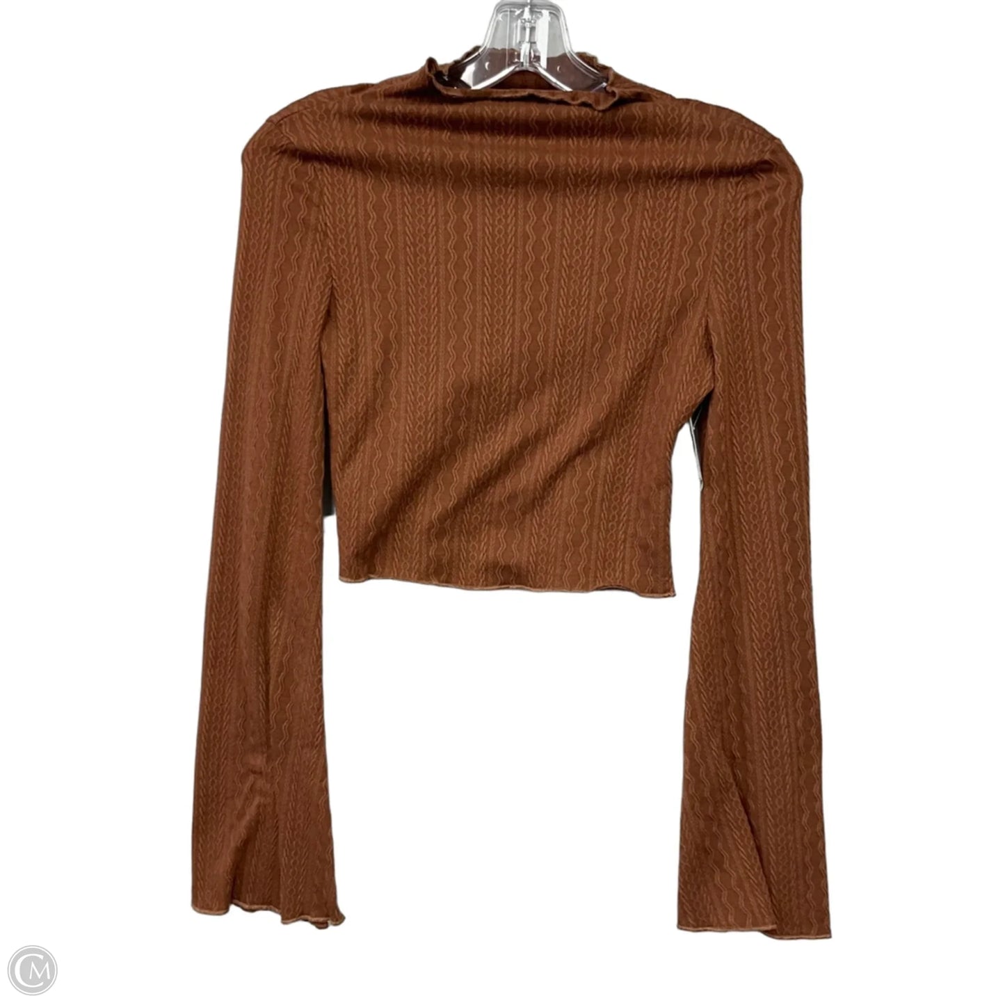 Top Long Sleeve Basic By Shein In Brown, Size: Xs