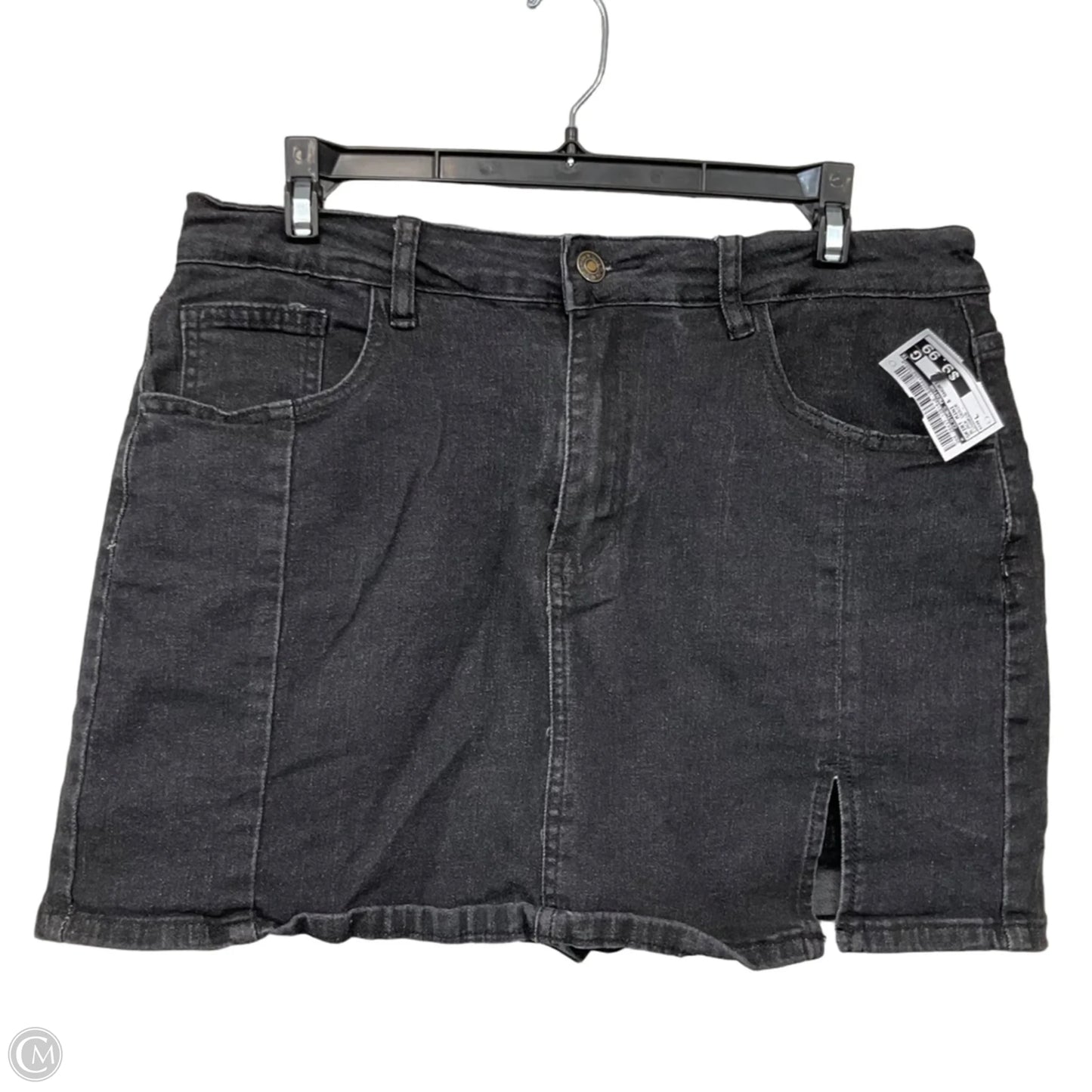 Skirt Mini & Short By Clothes Mentor In Black Denim, Size: L
