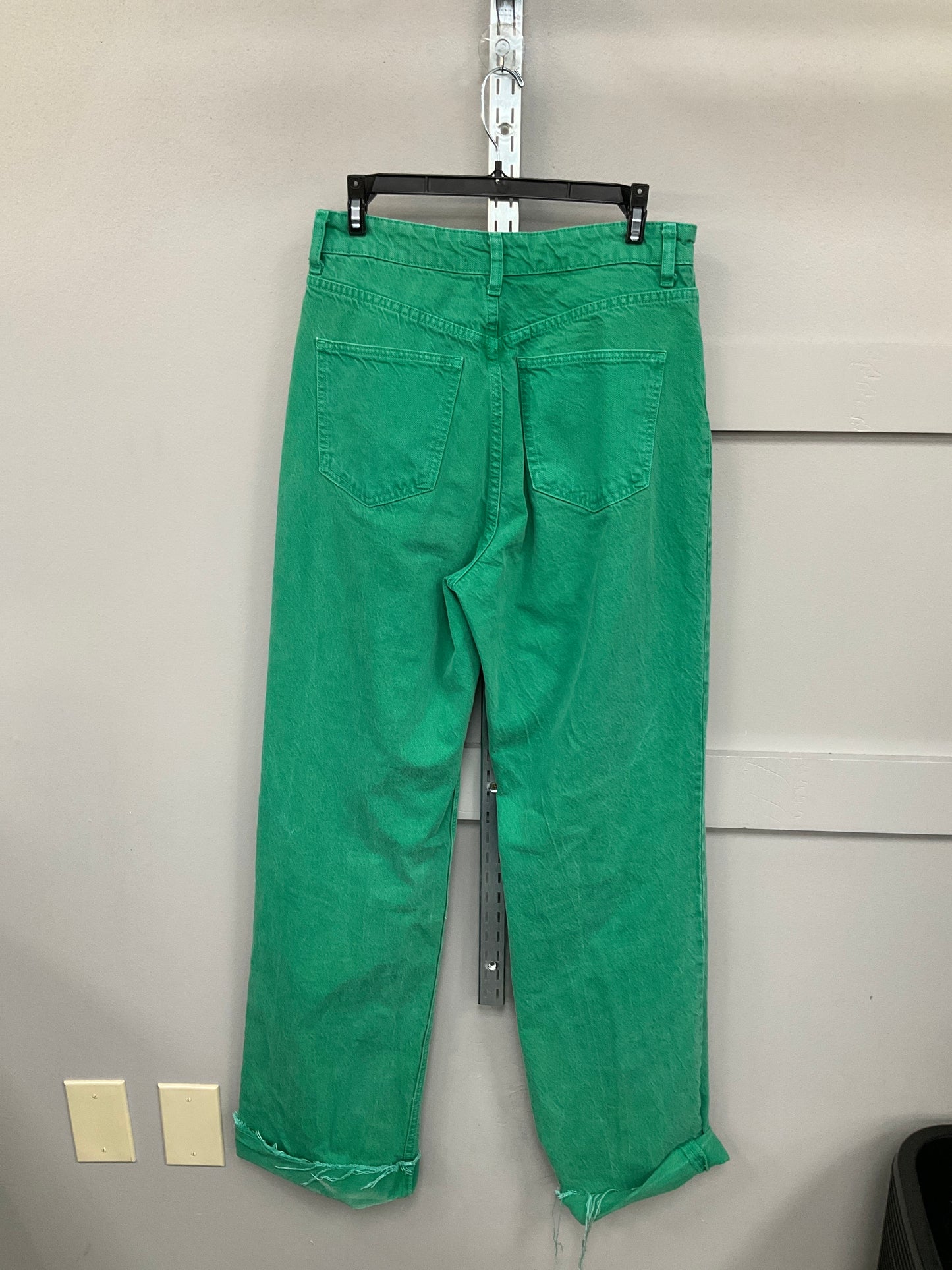 Jeans Boyfriend By Zara In Green Denim, Size: 8