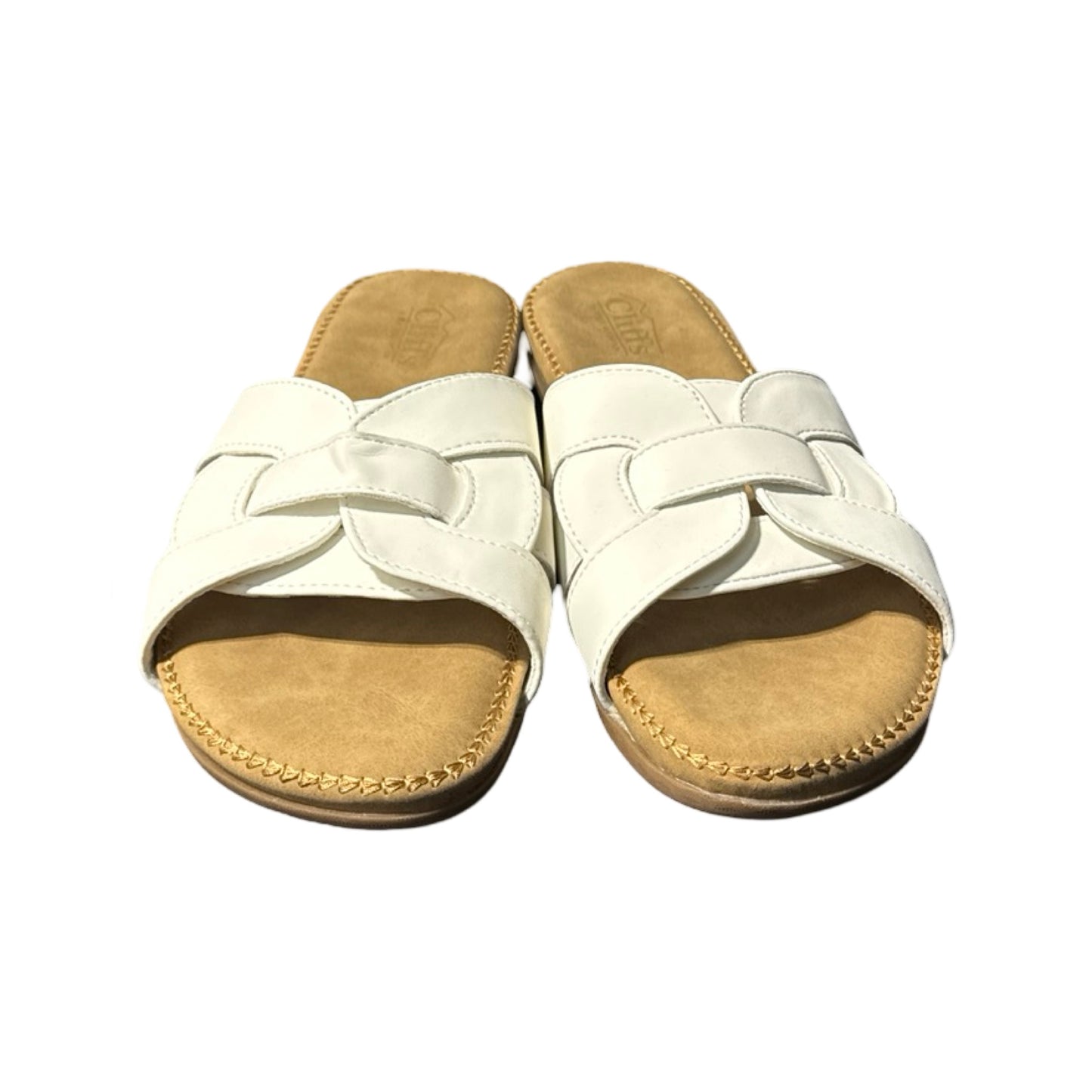 White Sandals Flats White Mountain, Size 11