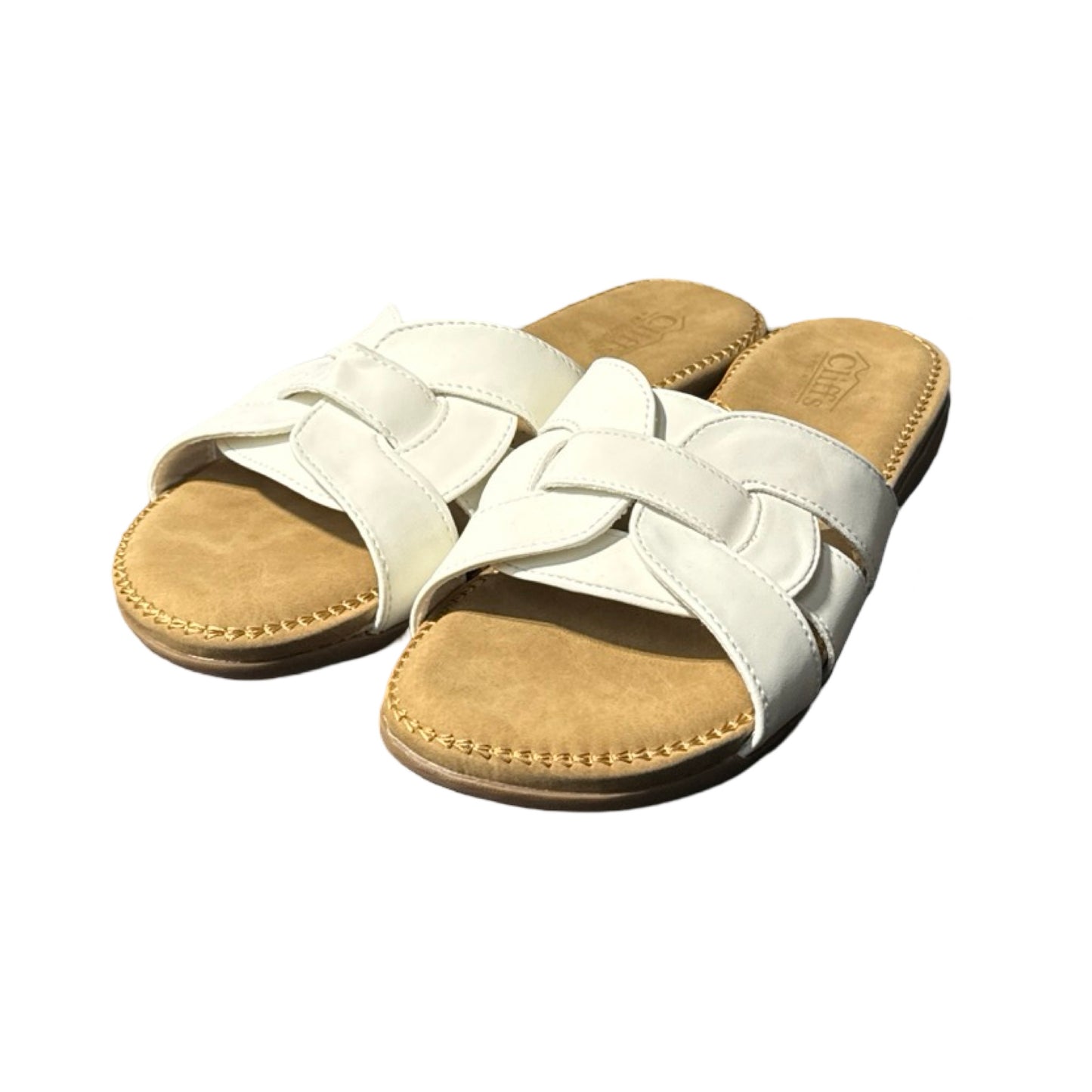 White Sandals Flats White Mountain, Size 11