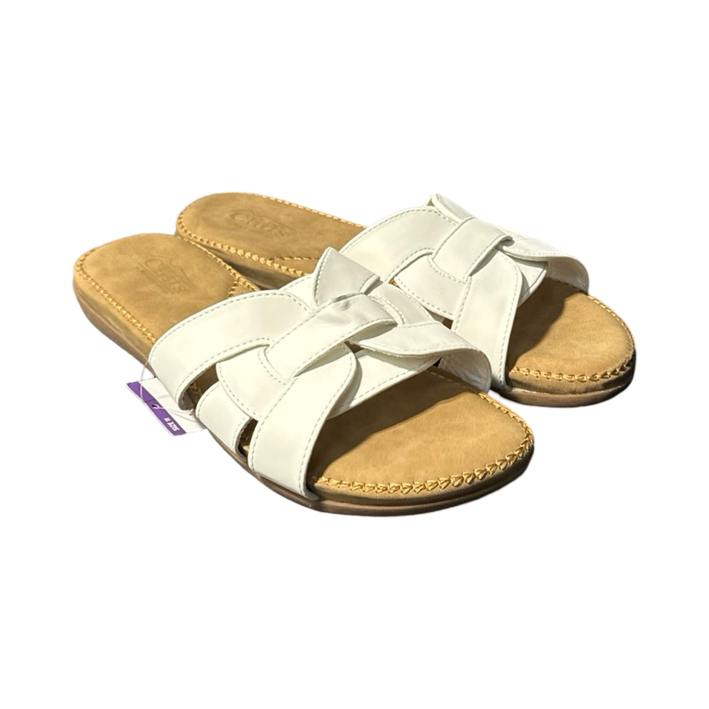 White Sandals Flats White Mountain, Size 11