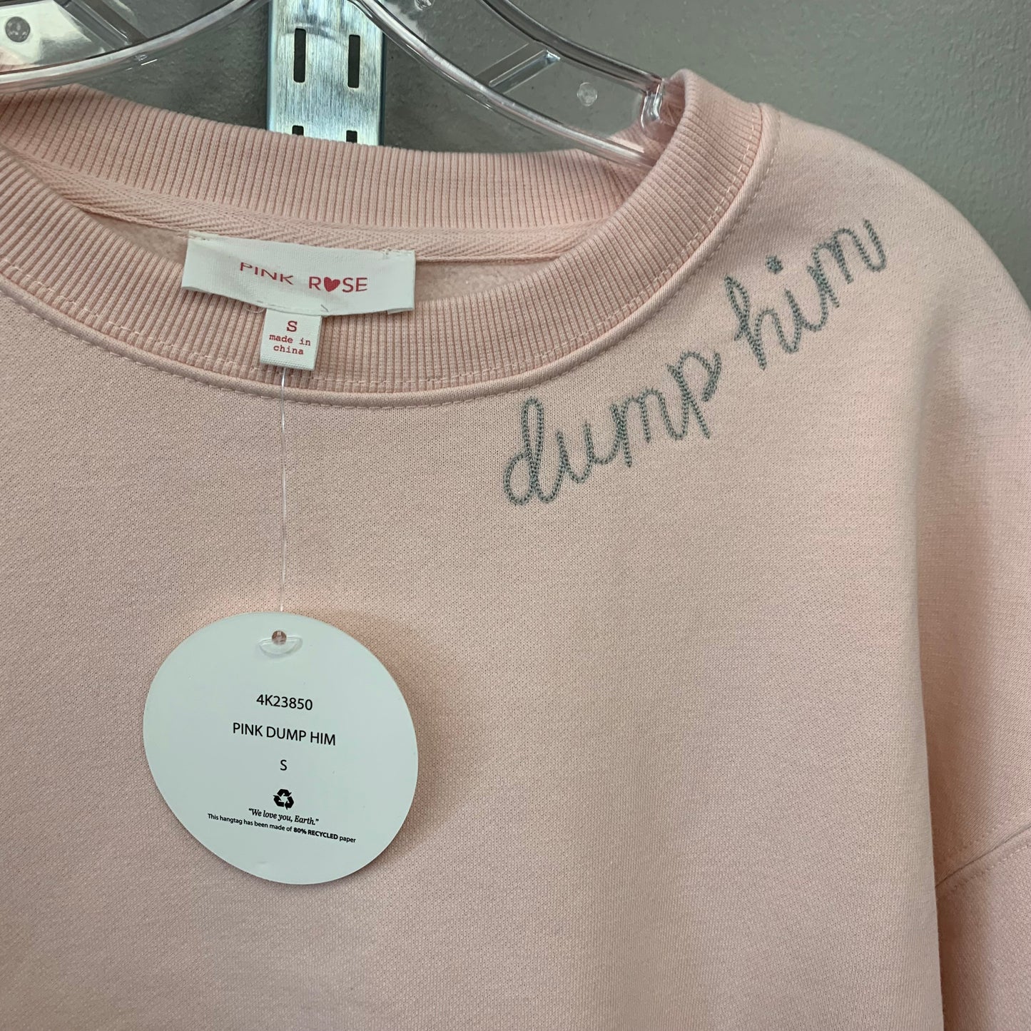 Sweatshirt Crewneck By Pink Rose In Pink, Size: S