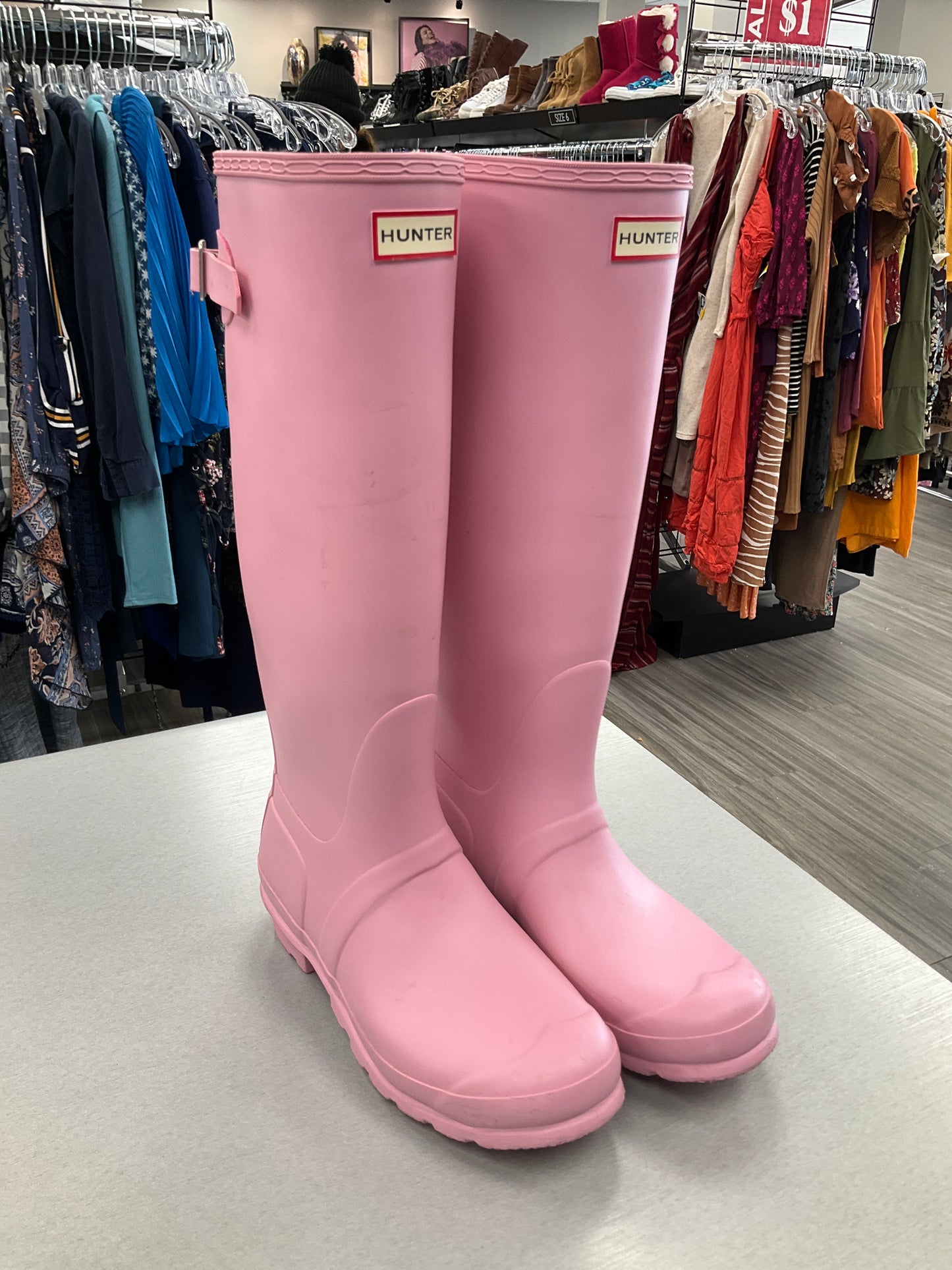 Boots Rain By Hunter In Pink, Size: 9