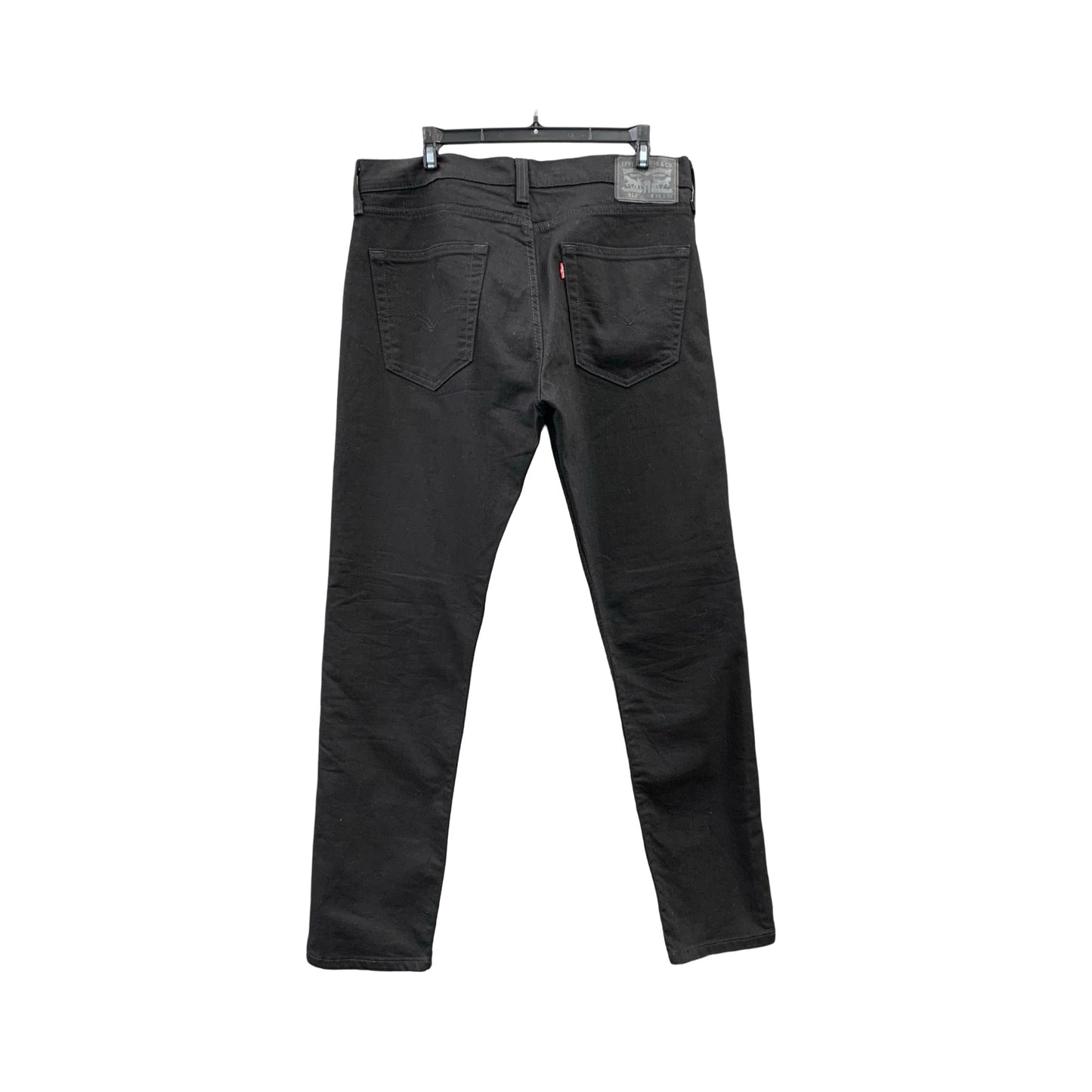 Jeans Skinny By Levis In Black Denim, Size: 14