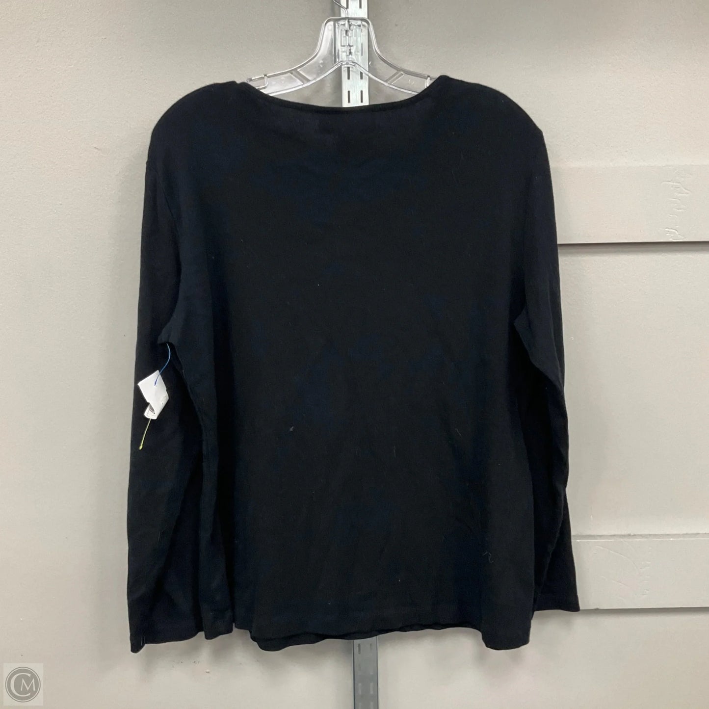 Top Long Sleeve By Karen Scott In Black & Silver, Size: Xl
