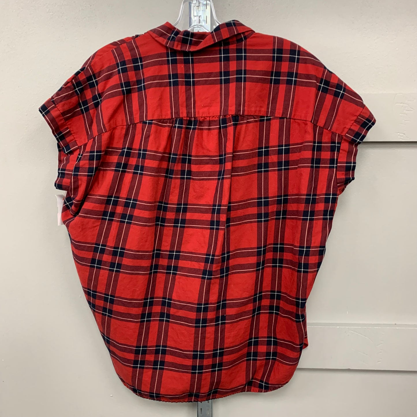 Top Long Sleeve By Madewell In Plaid Pattern, Size: M