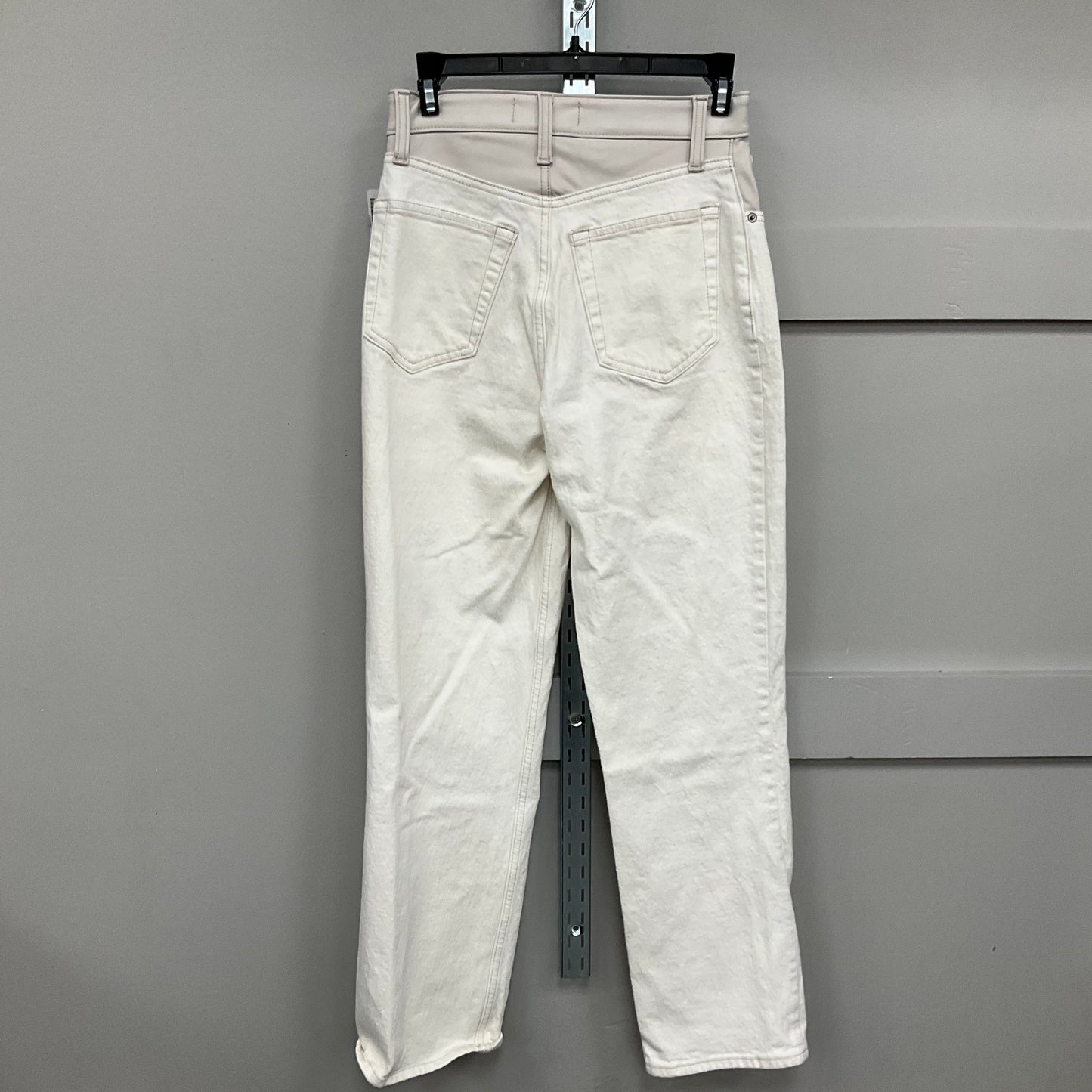 Jeans Straight By Abercrombie And Fitch In Cream Denim, Size: 2