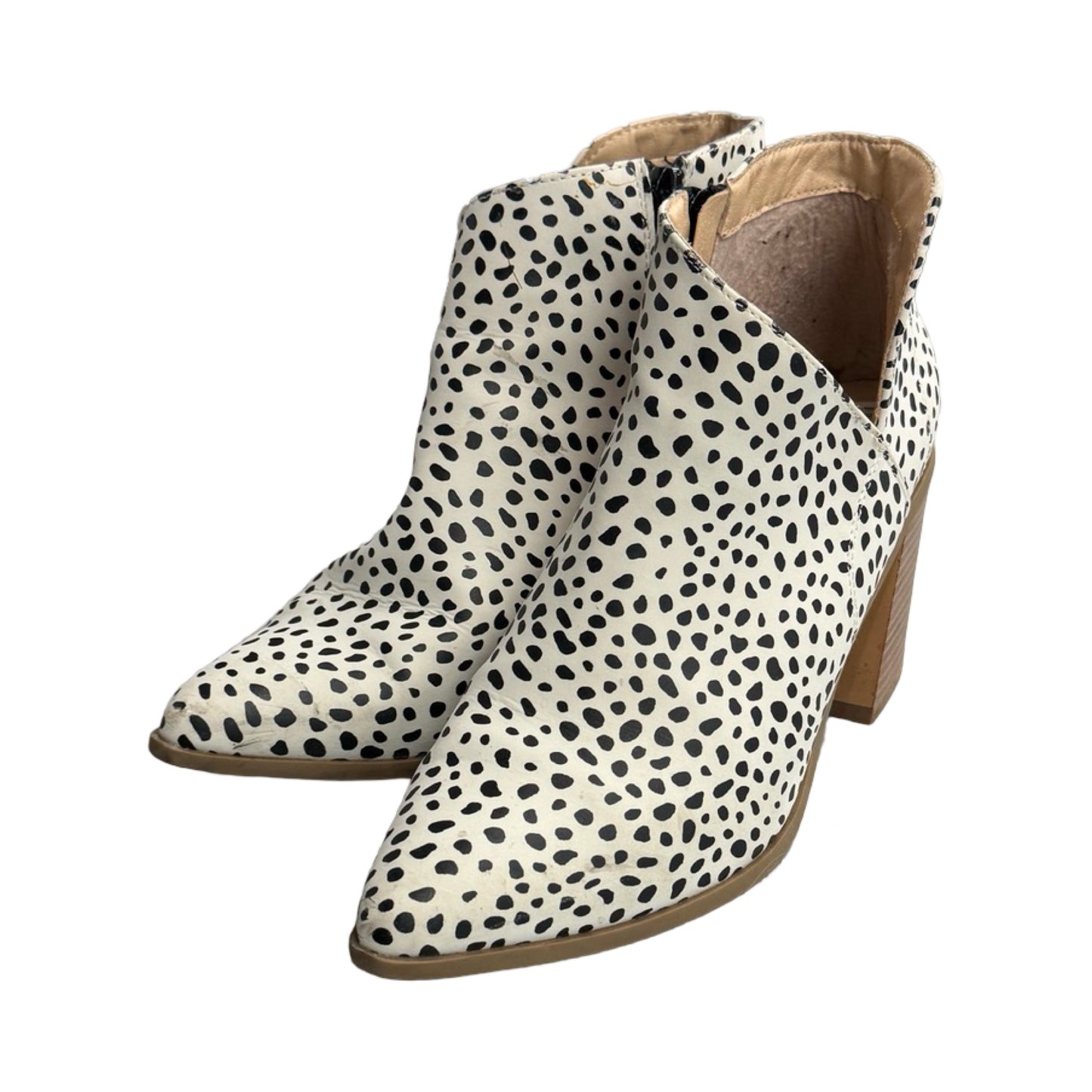 Boots Ankle Heels By Clothes Mentor In Animal Print, Size: 9