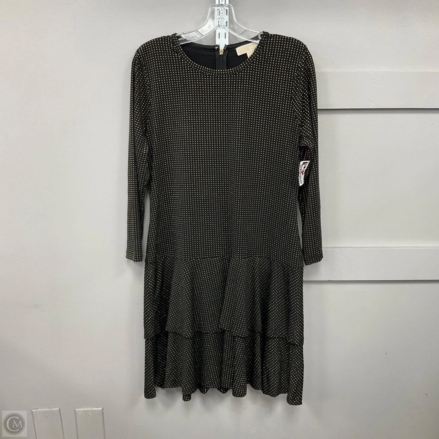 Dress Party Midi By Michael By Michael Kors In Black & Gold, Size: L