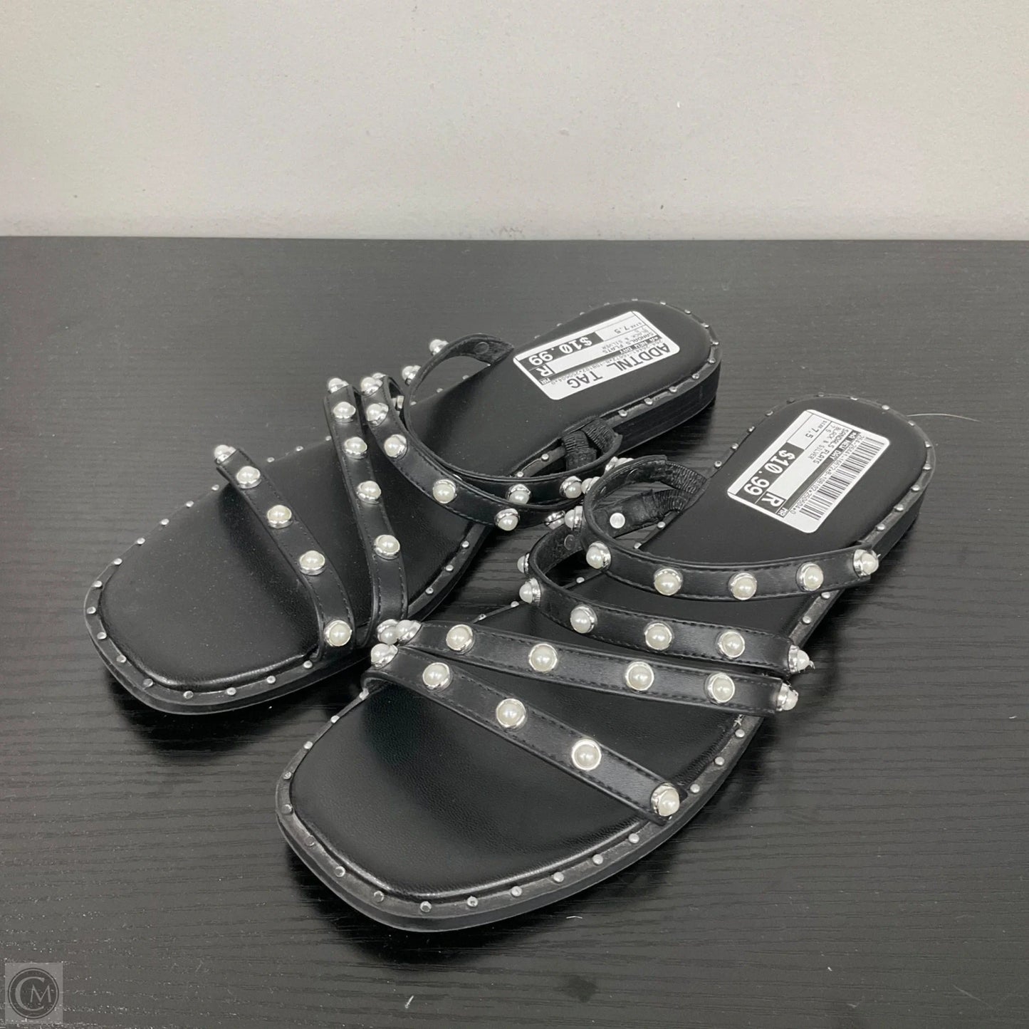 Sandals Flats By A New Day In Black & Silver, Size: 7.5