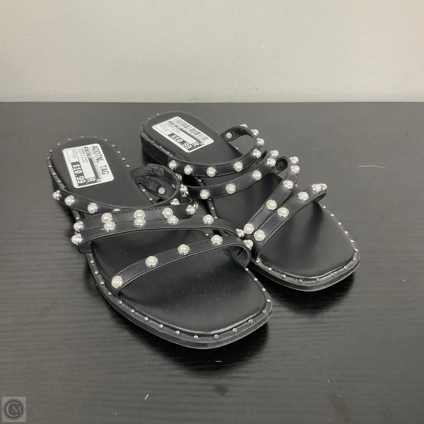 Sandals Flats By A New Day In Black & Silver, Size: 7.5