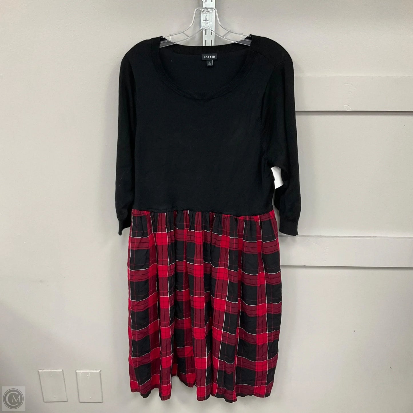 Dress Casual Midi By Torrid In Black & Red, Size: 2