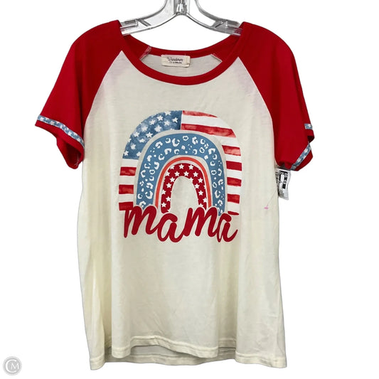Top Short Sleeve By Clothes Mentor In Red & Tan, Size: M
