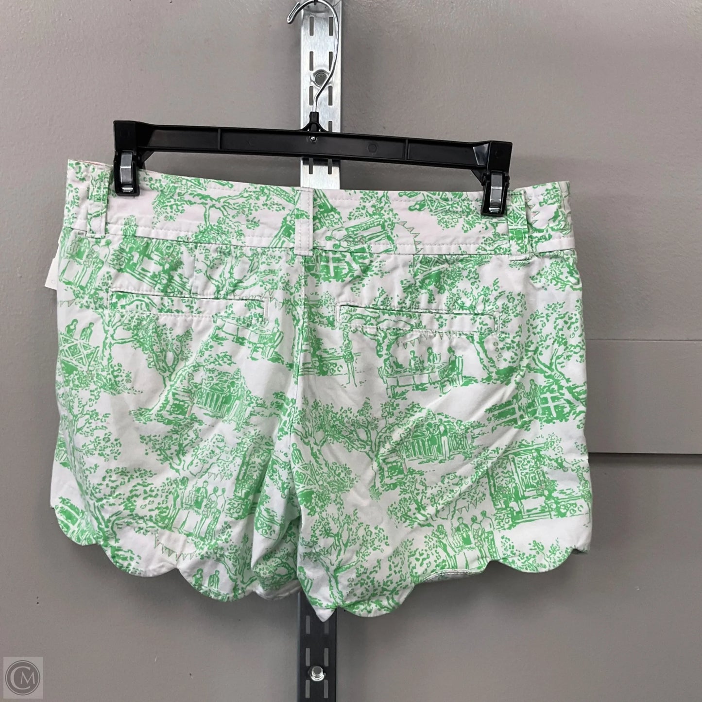 Shorts Designer By Lilly Pulitzer In Green & White, Size: 0