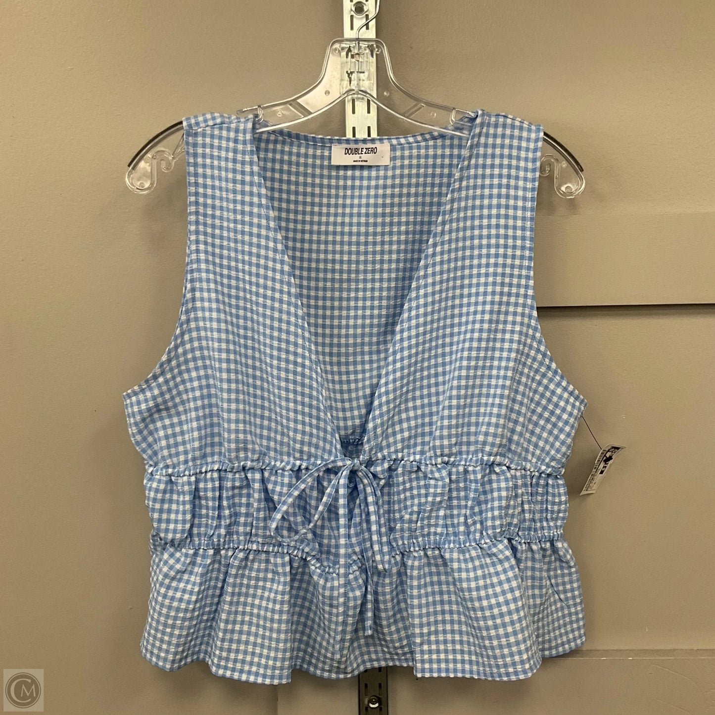 Top Sleeveless By Double Zero In Checkered Pattern, Size: Xl