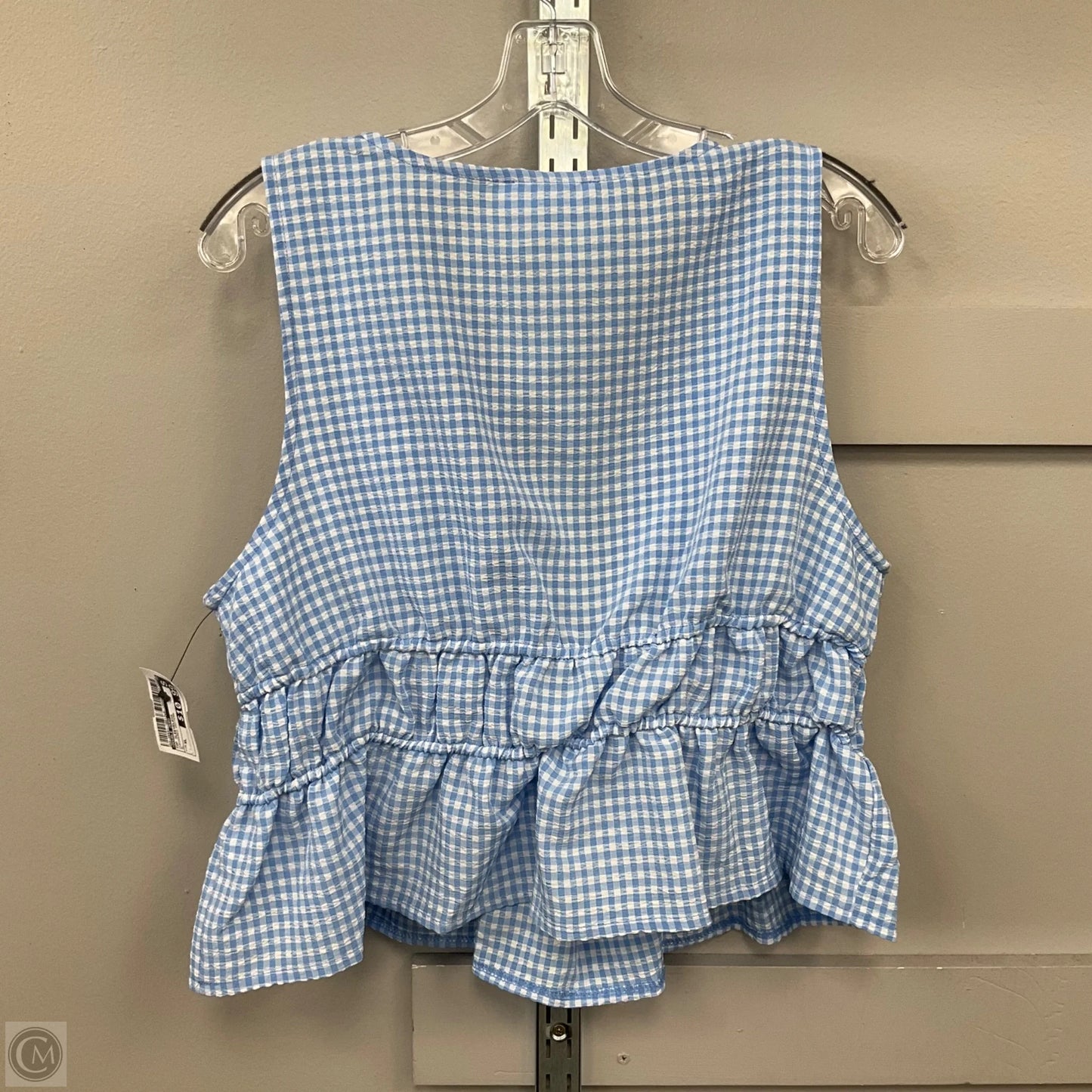 Top Sleeveless By Double Zero In Checkered Pattern, Size: Xl