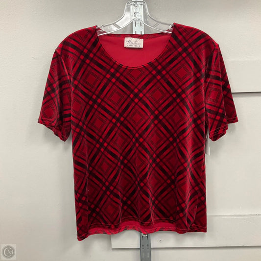 Top Short Sleeve Basic By Kathy Lee In Plaid, Size: M