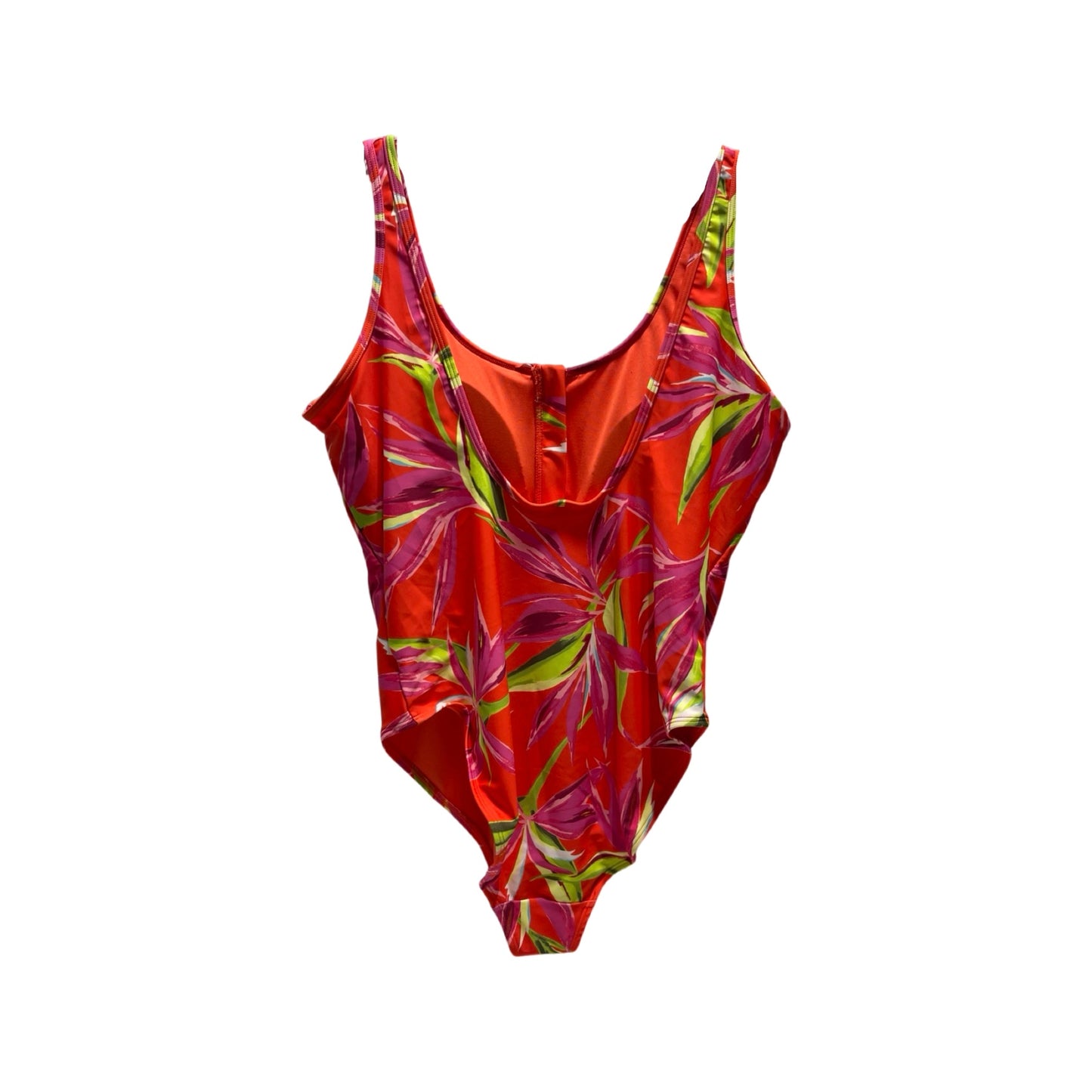 NWT Half Zip One-Piece Red Tropical Swimsuit By Old Navy Size: XL