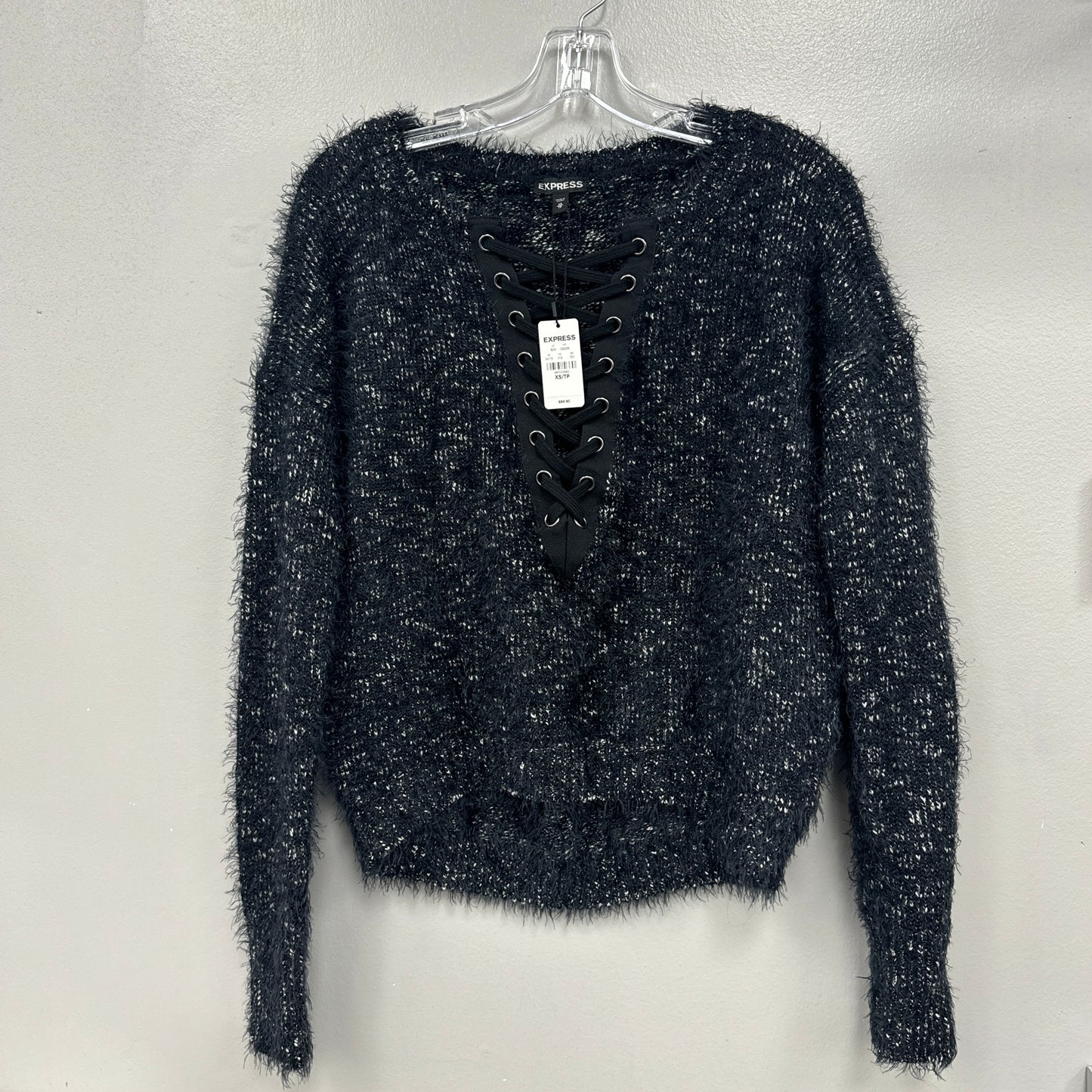 Top Long Sleeve By Express In Black, Size: Xs