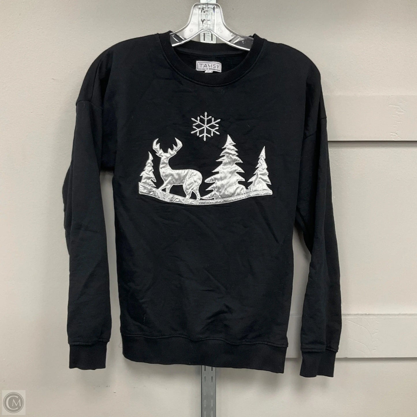 Sweatshirt Crewneck By Clothes Mentor In Black, Size: S